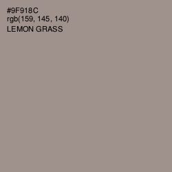 #9F918C - Lemon Grass Color Image